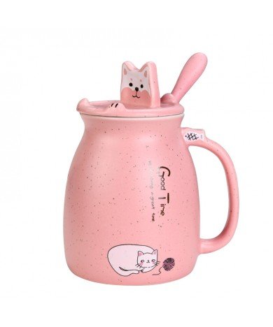 3D Cute Cat Ceramic Coffee Mugs + Phone Holder - TIG-MUG-01-PK