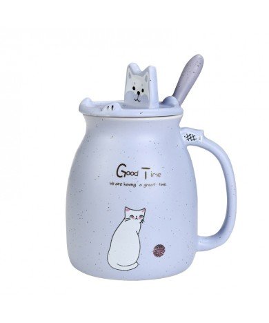 3D Cute Cat Ceramic Coffee Mugs + Phone Holder - TIG-MUG-01-PL