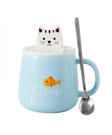 3D Cute Animal Ceramic Coffee Mugs + Mobile Phone Holder - TIG-MUG-02-LB