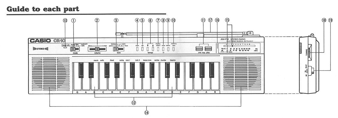 CASIO CK-10: The Compact Keyboard with Built-in FM/AM Radio