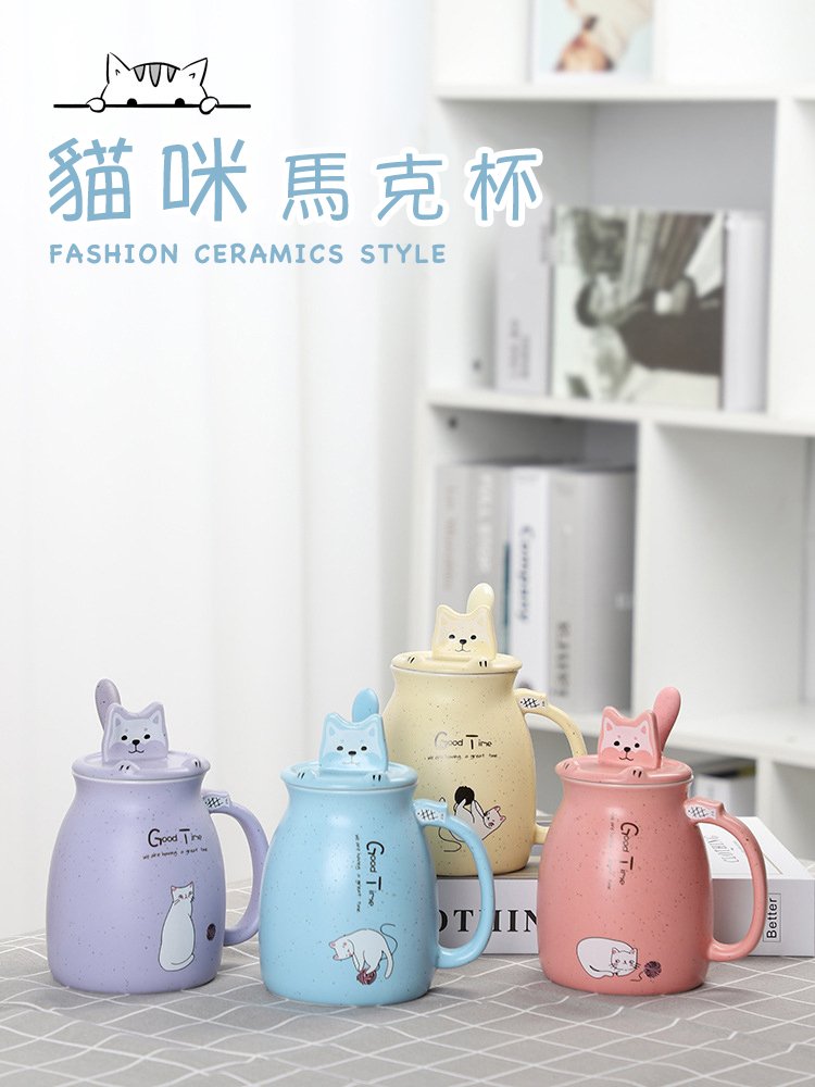 3D Cute Cat Ceramic Coffee Mugs