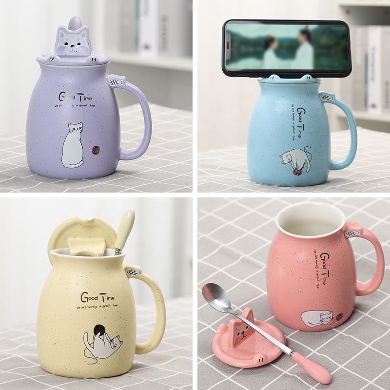 3D Cute Cat Ceramic Coffee Mugs