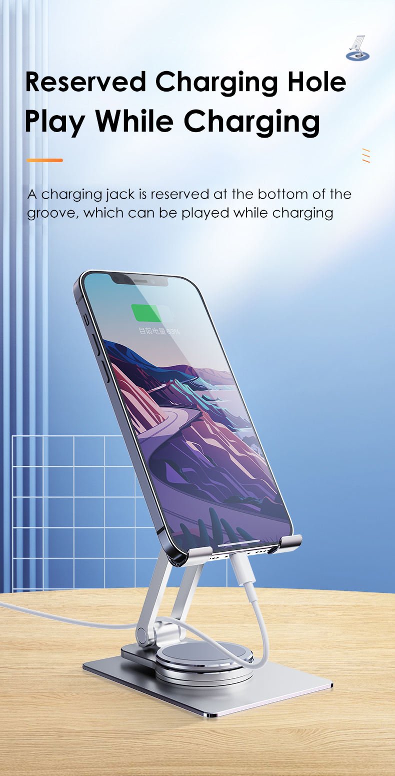 Foldable 360 Rotation Alloy Phone and Tablet Stand