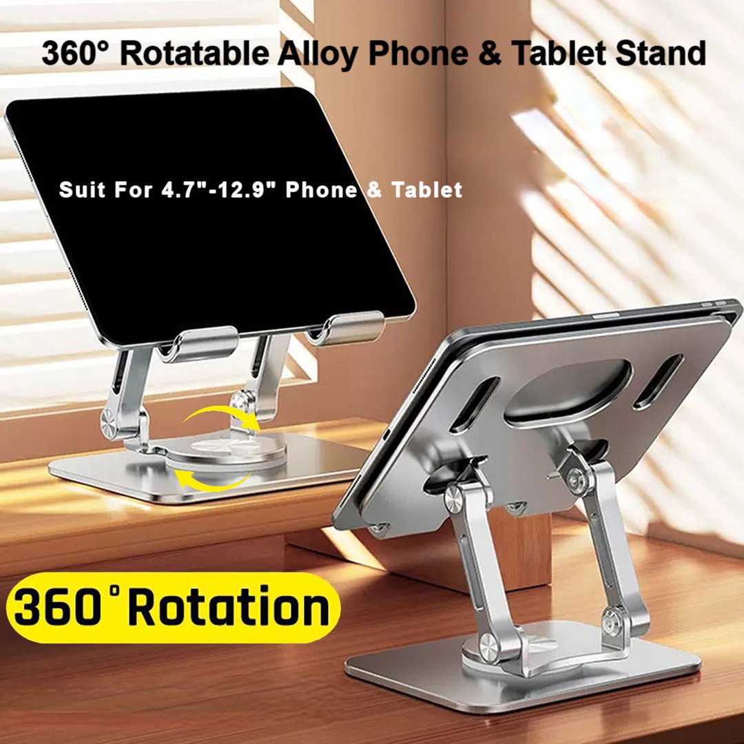 Foldable 360 Rotation Alloy Phone and Tablet Stand